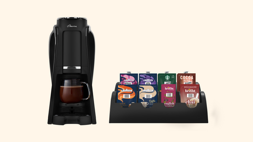 Flavia Aroma Brewer Bundle with 84 Freshpacks and 1 Merchandiser with Starbucks®