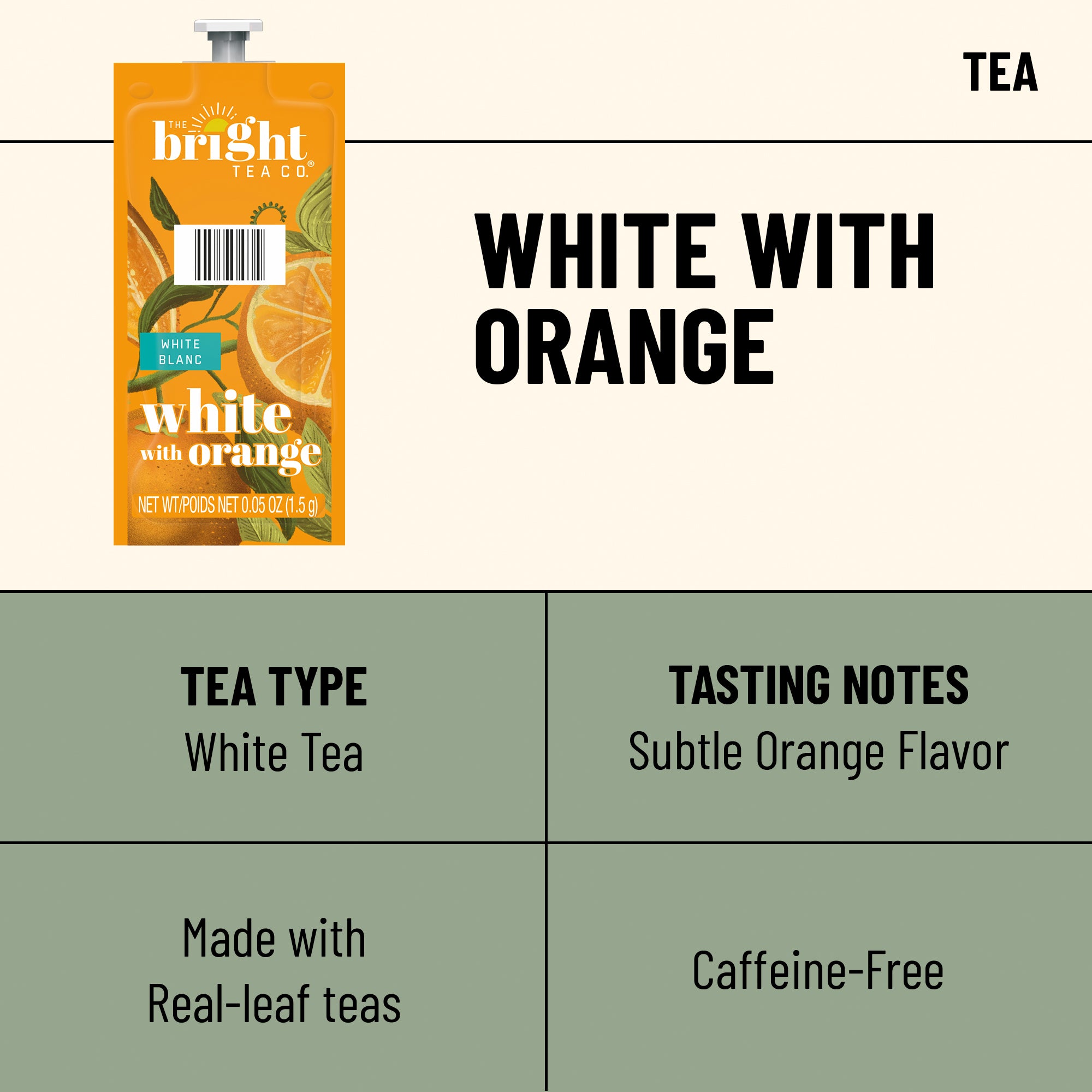 flavia PREMIUM CREAM プレミアムクリーム The Bright Tea Co.® White with Orange | MyFlavia by Lavazza