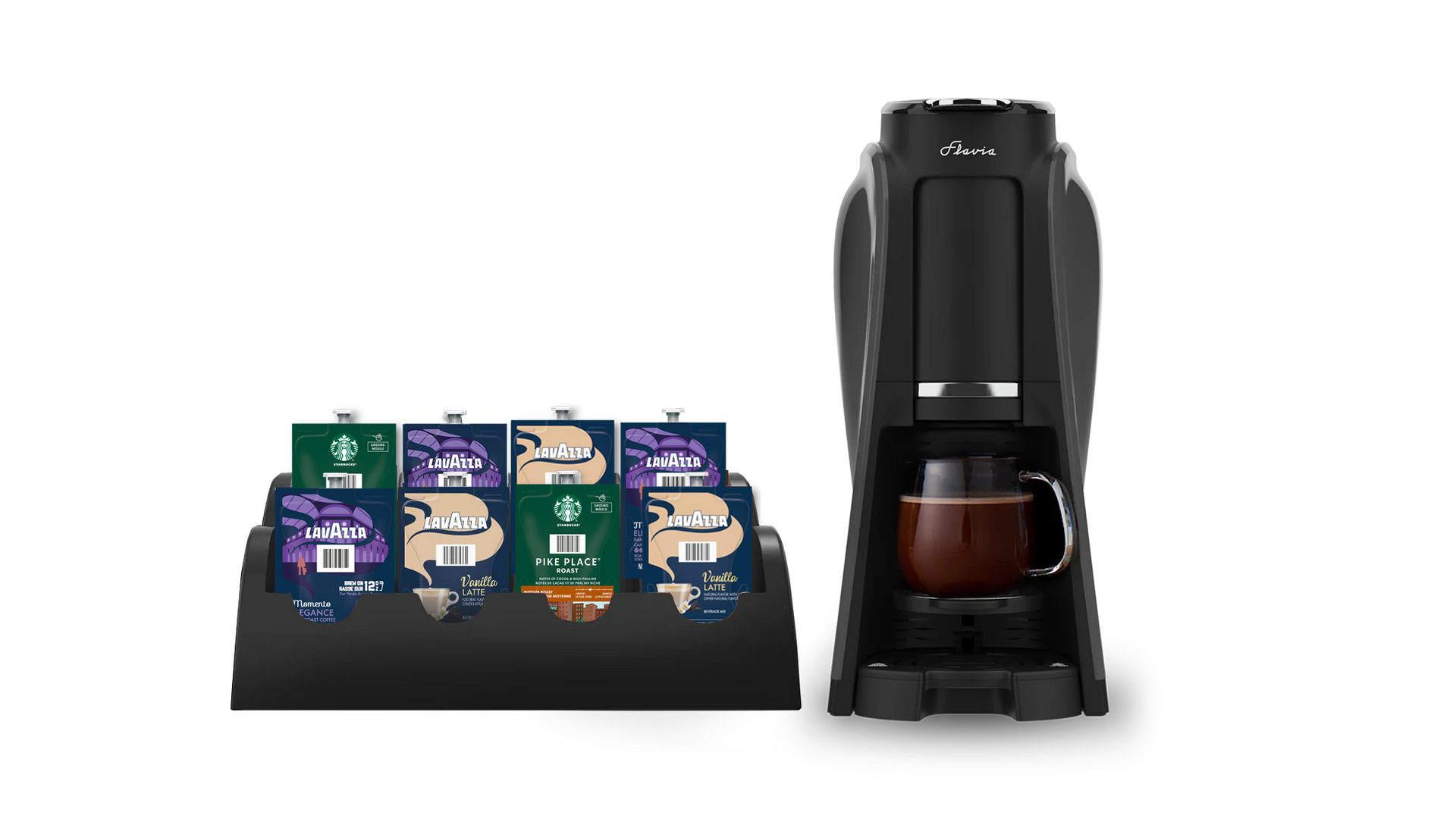 Flavia Aroma Brewer Starter Pack with Merchandiser and 112 Drinks
