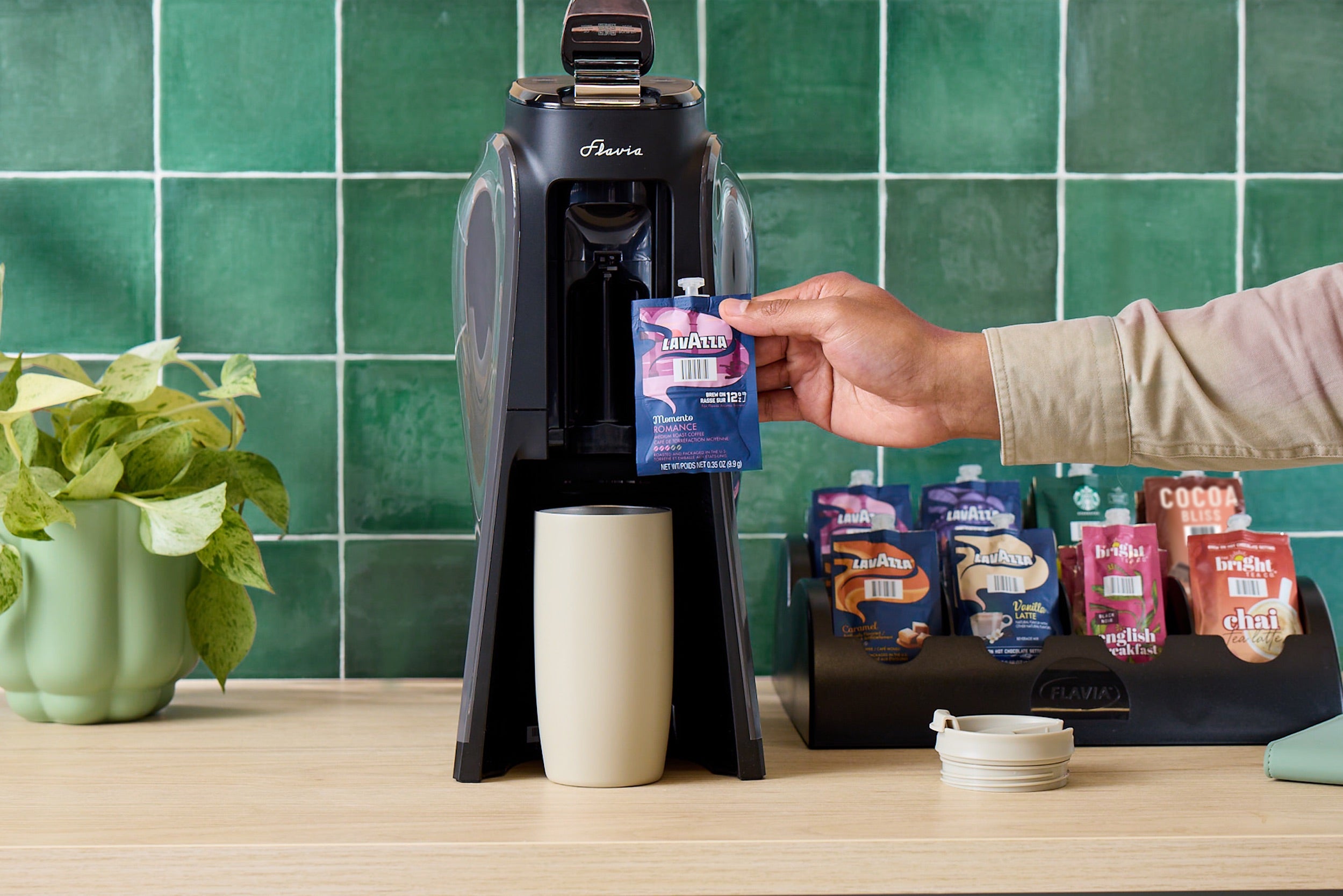 Flavia NEW Aroma Brewer - Black, Makes Coffee, Lattes, Tea, and