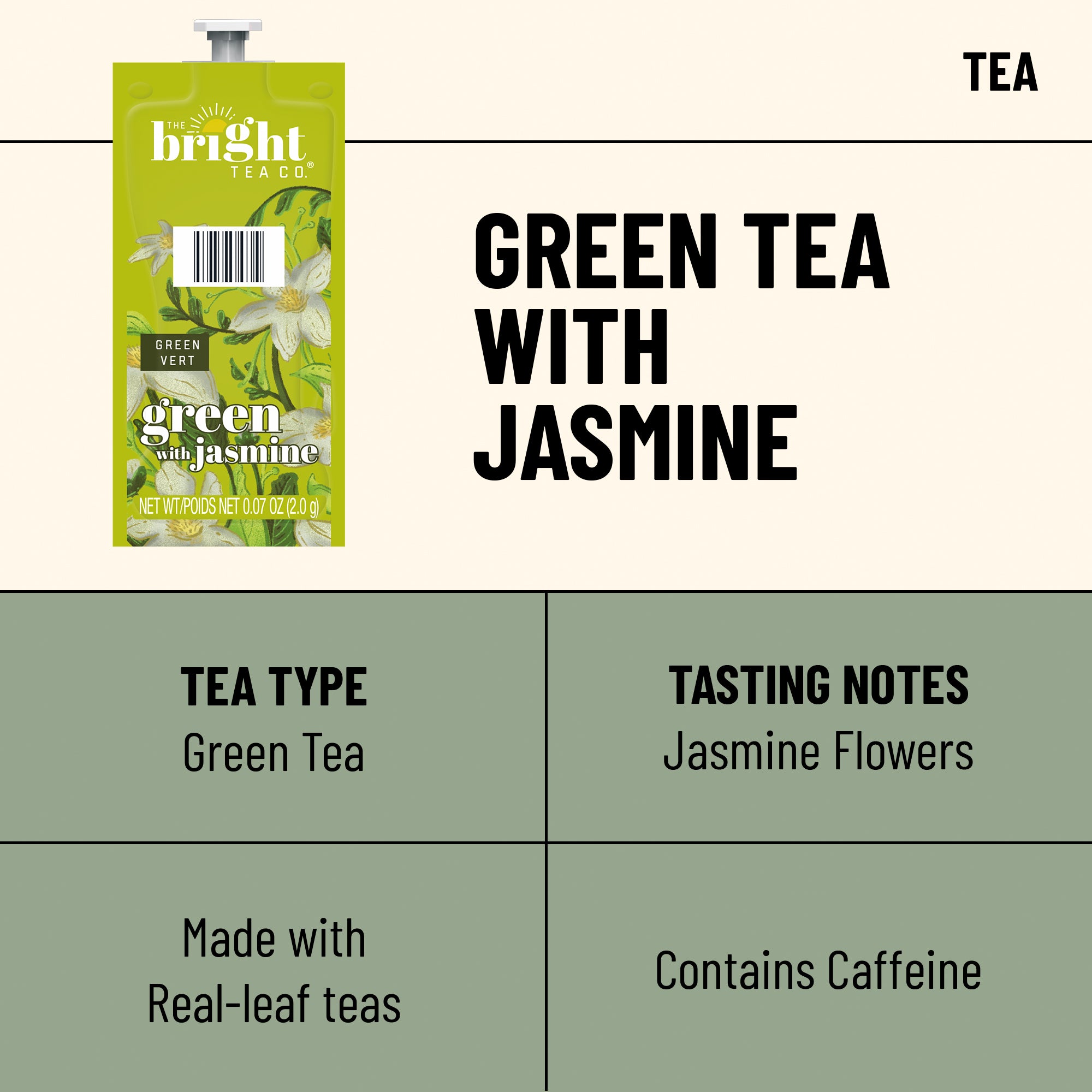 Teaページ Bright Tea Co.Â® Green Tea with Jasmine Fresh Packs for Flavia