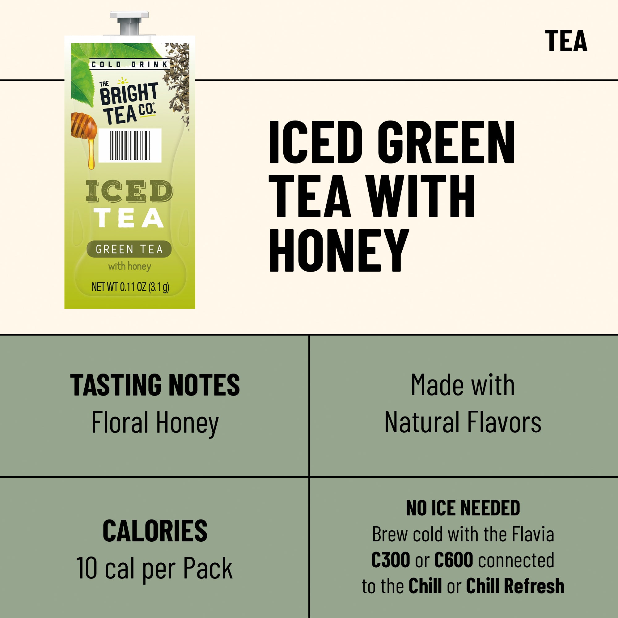 The Bright Tea Co.® Iced Green Tea with Honey – Cold Drinks